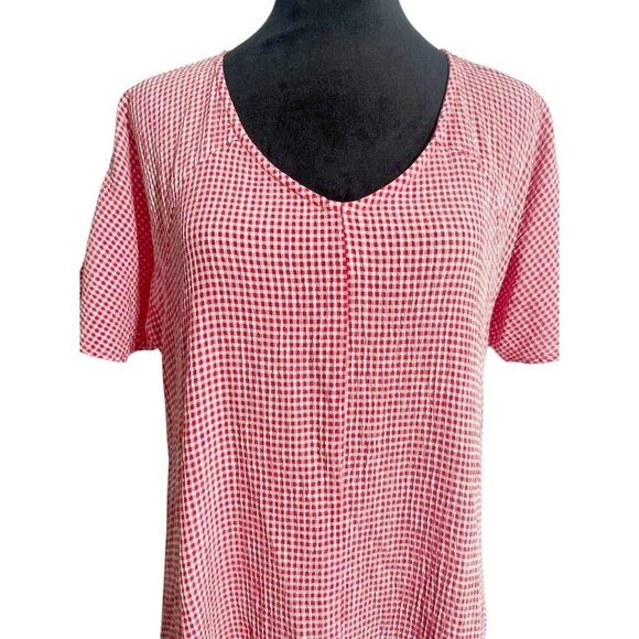 NEW Cut Loose Size Large  Crinkle Check Swing Dress $112 Checkered Gingham Boho - Picture 3 of 9